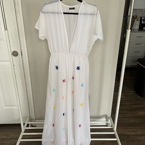 Sequin star swimsuit cover up